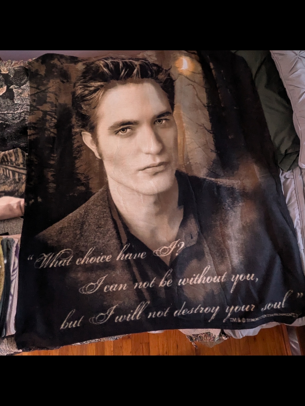 Robert Pattinson Team Edward Cullen Portrait Throw Blanket